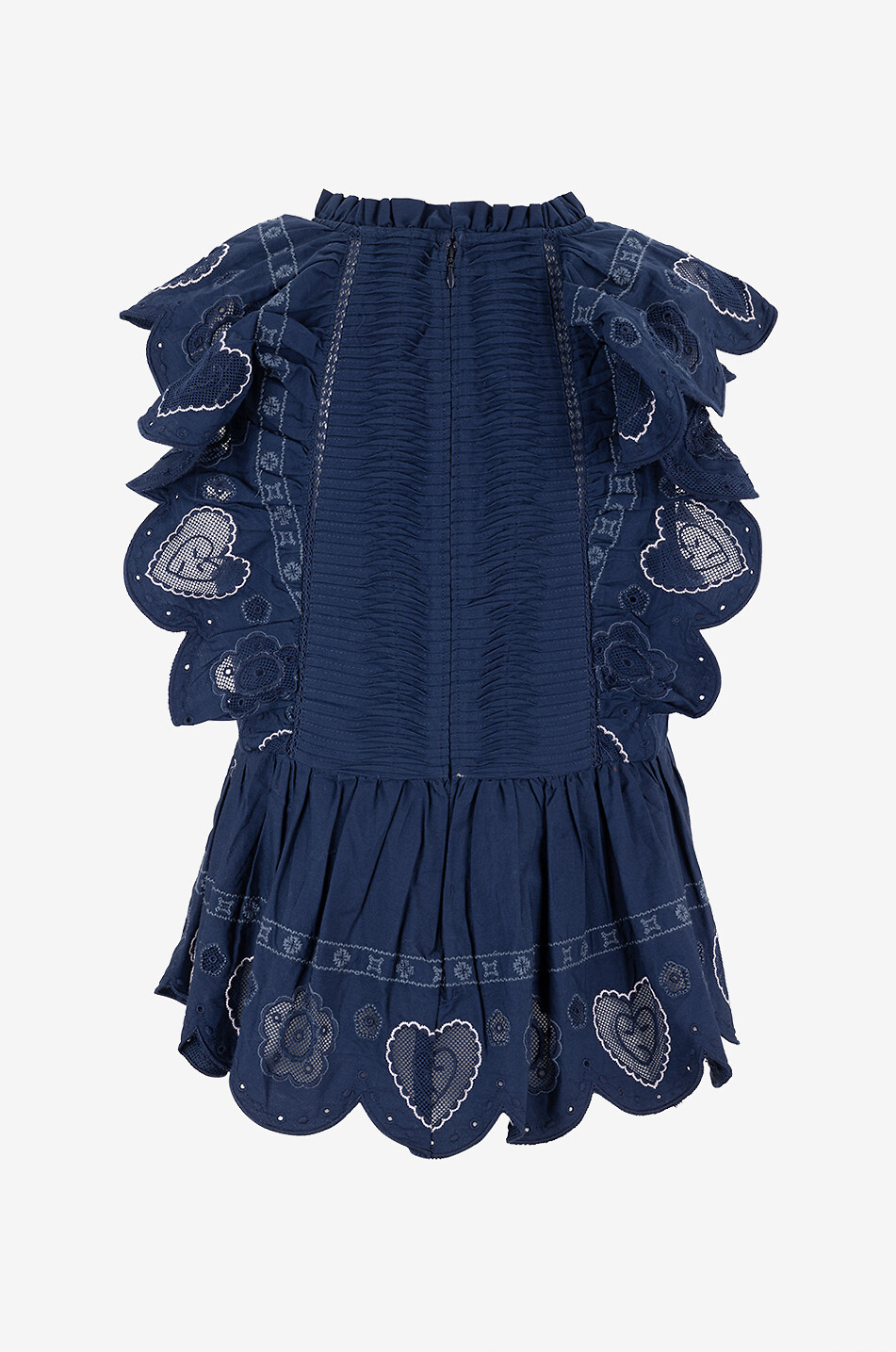 Jeanetta embroidered cotton sleeveless top