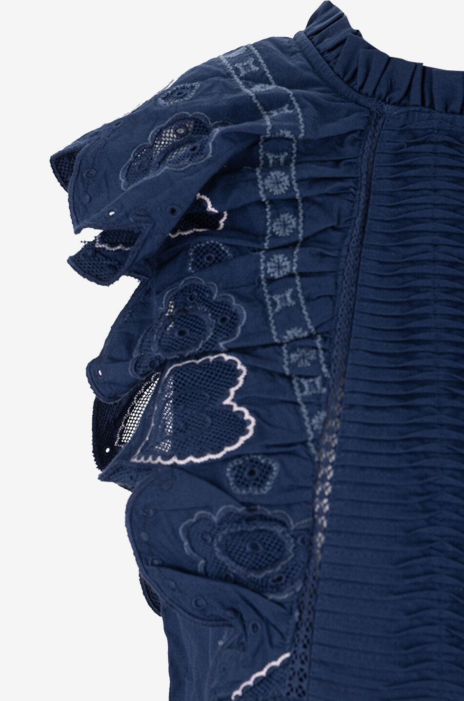 SEA Jeanetta embroidered cotton sleeveless top Women DARK BLUE 3