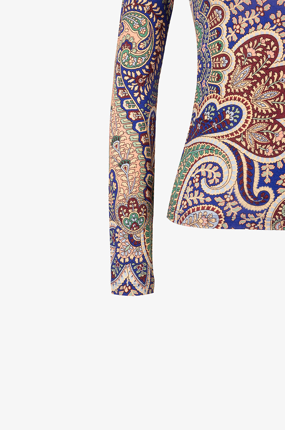 Etro x Bongénie Paisley fitted long-sleeved wool T-shirt