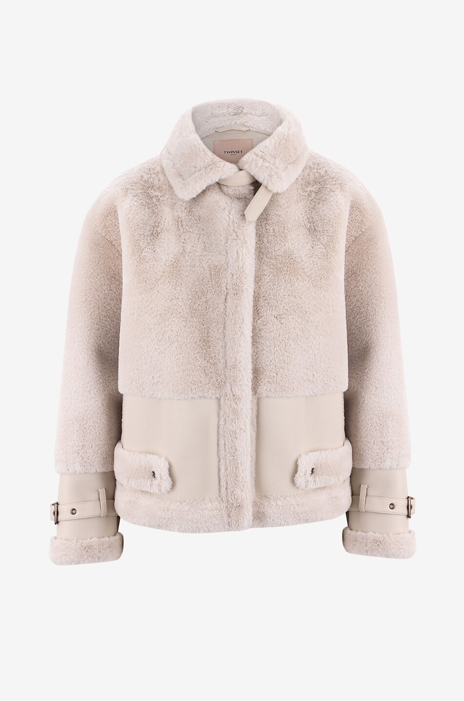 Faux shearling aviator jacket