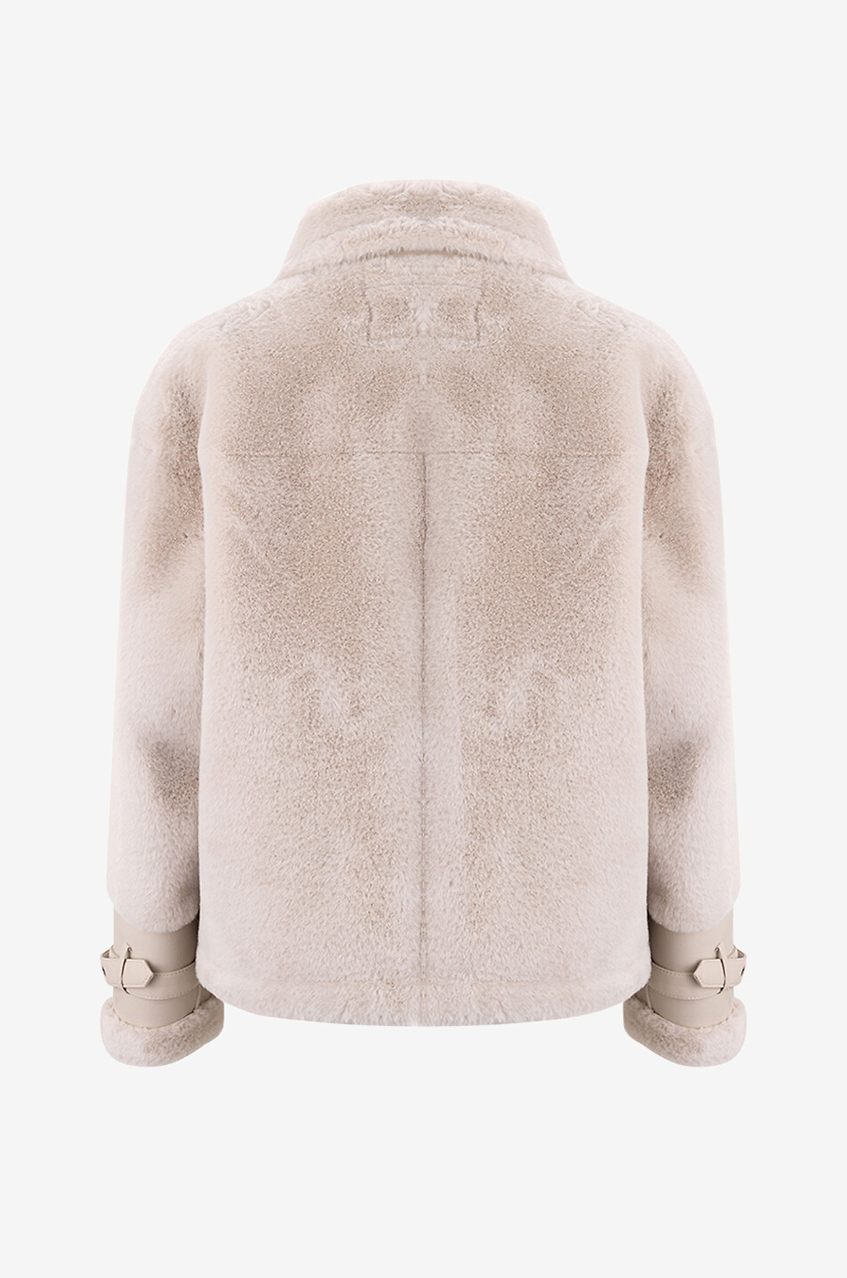 TWINSET Faux shearling aviator jacket Women EGGSHELL 2