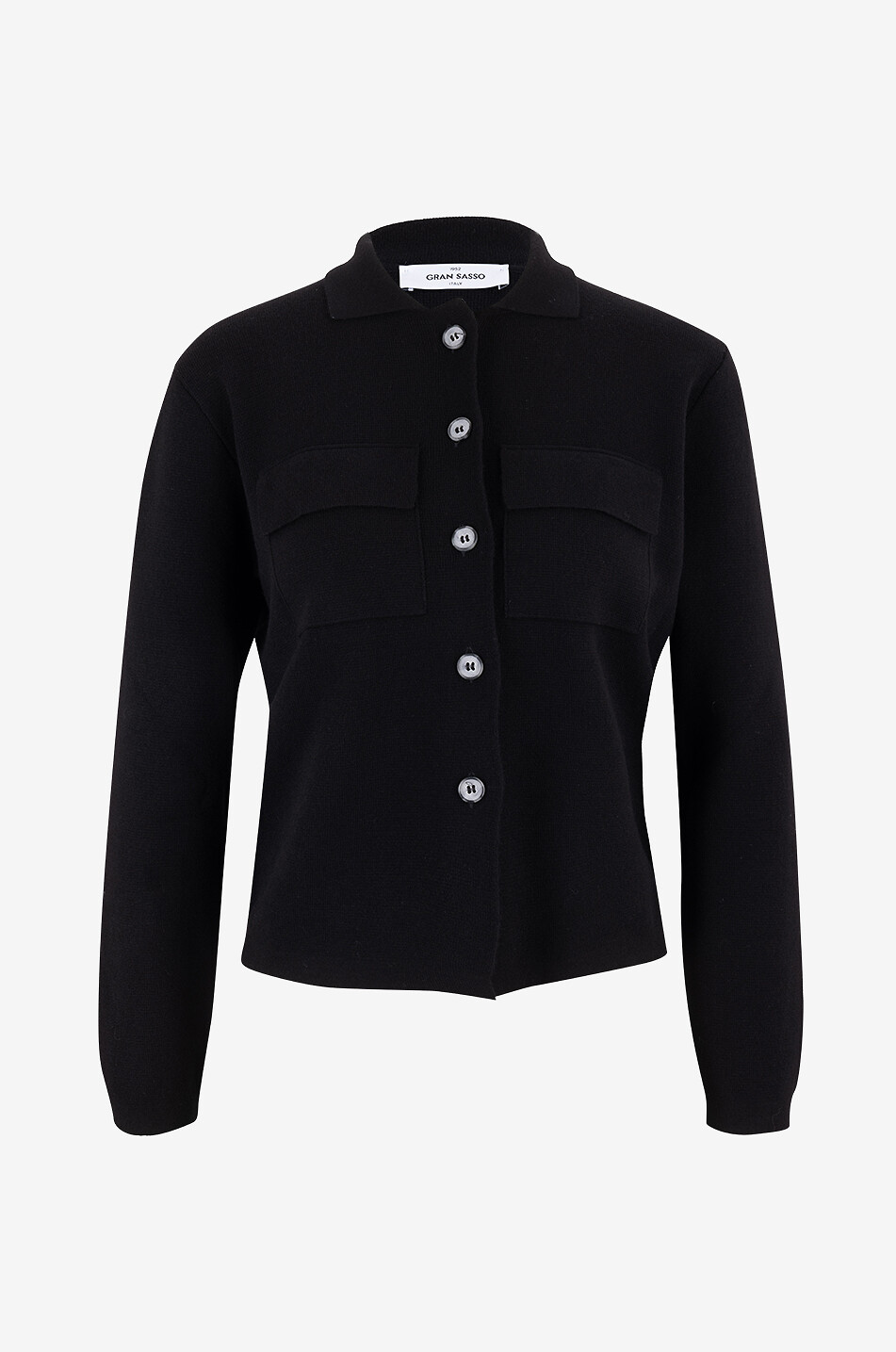 GRAN SASSO Virgin wool viscose and cashmere cardigan Women BLACK 1