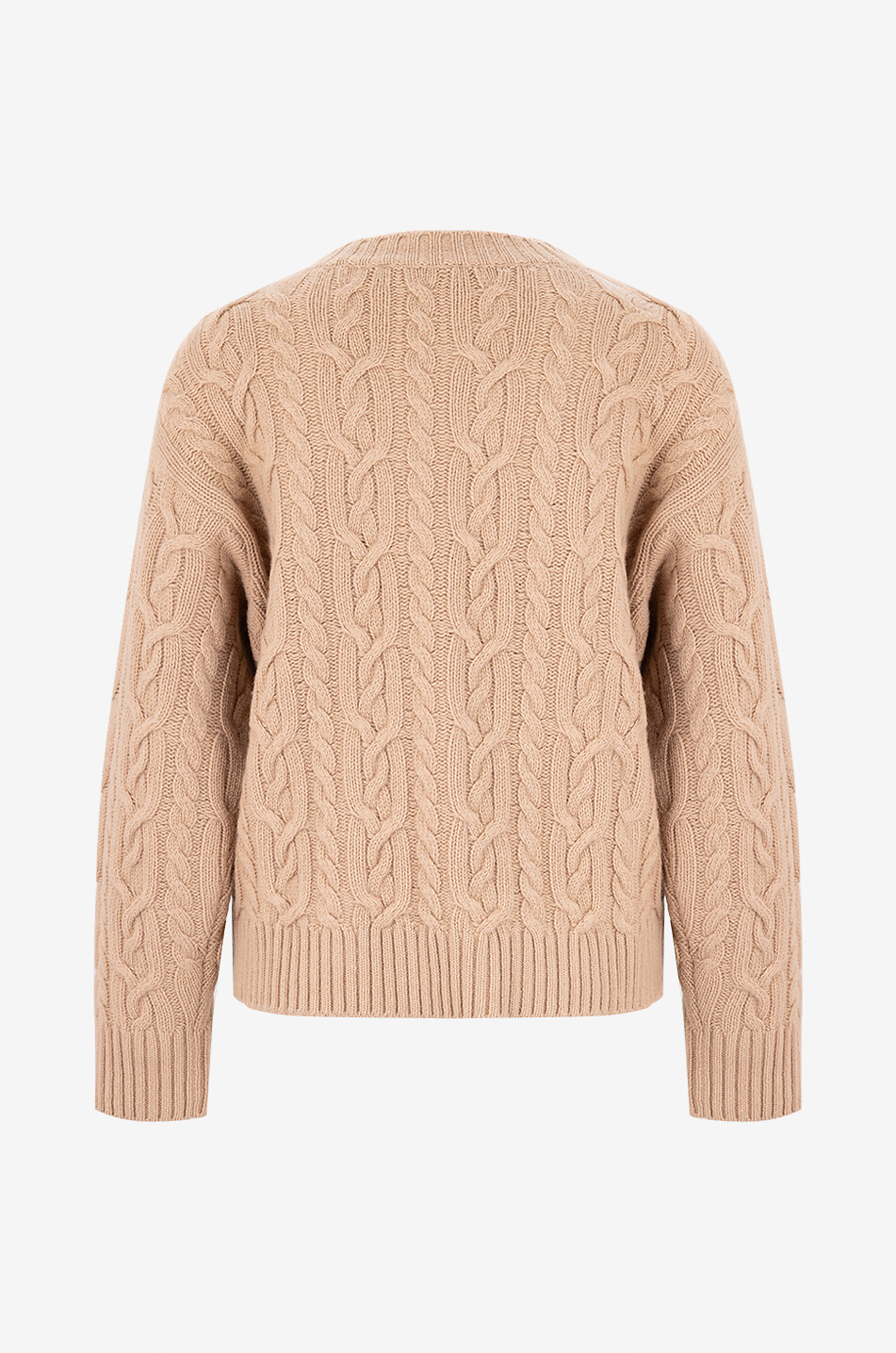 WEEKEND MAX MARA Sasia flower-embroidered cable-knit jumper Women CAMEL 2