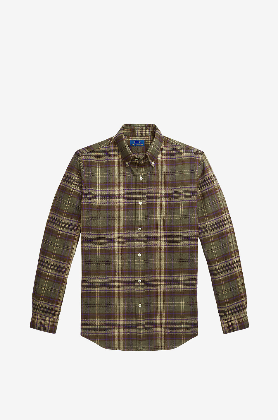 Custom Fit checked brushed flannel shirt