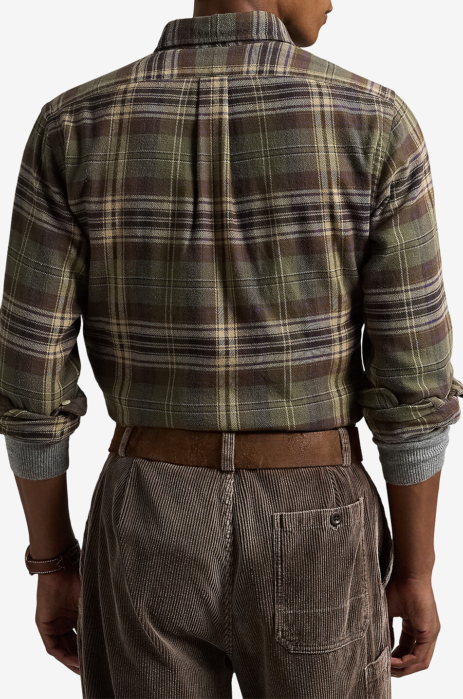 POLO RALPH LAUREN Custom Fit checked brushed flannel shirt Men GREEN 3