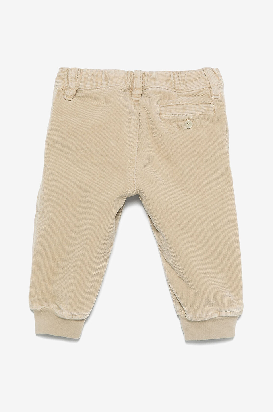 Corduroy baby trousers with rib-knit cuffs