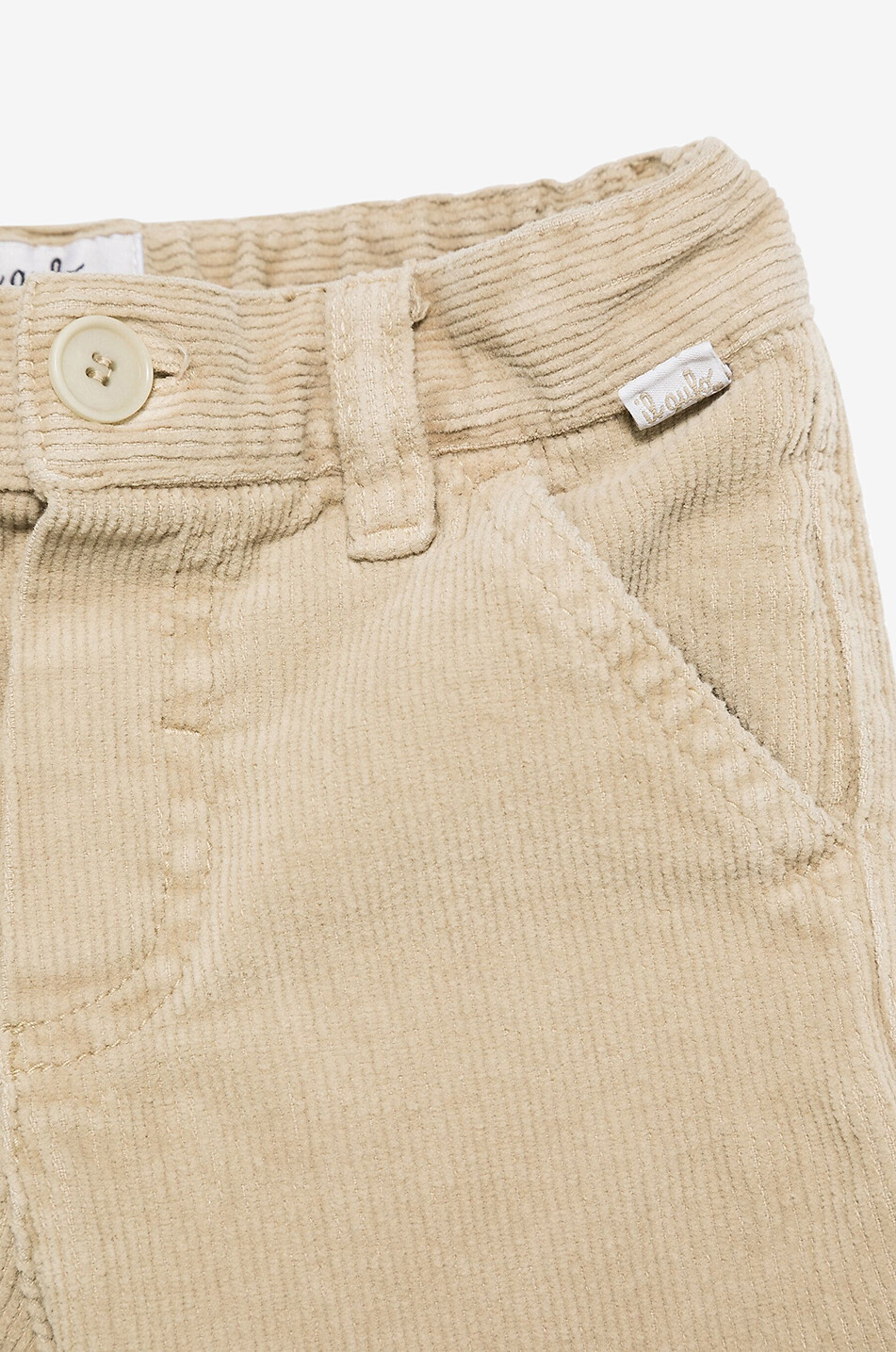 Corduroy baby trousers with rib-knit cuffs