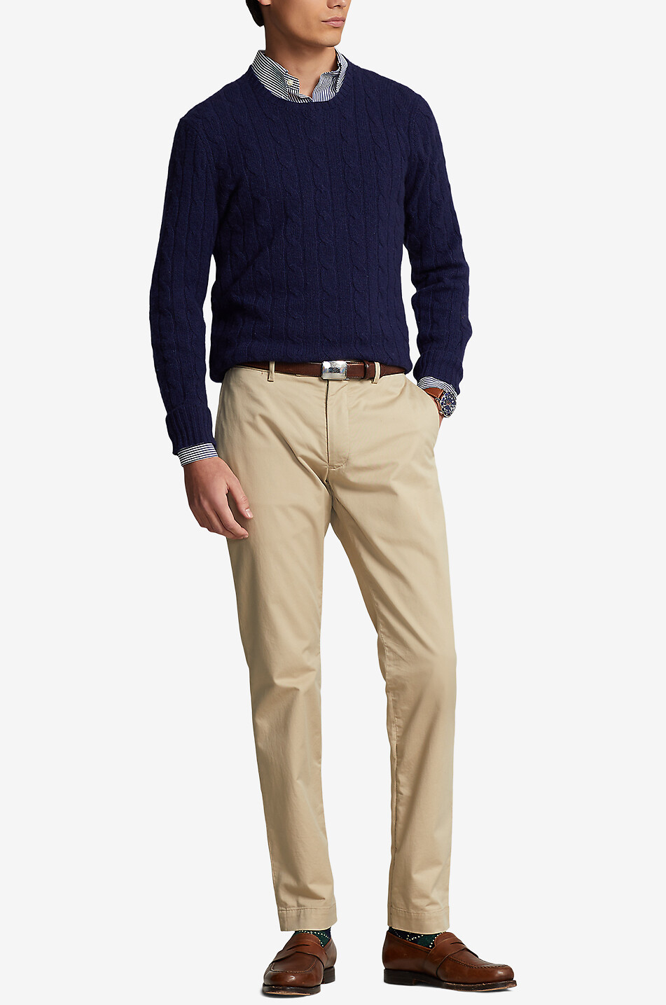 POLO RALPH LAUREN Cotton-blend casual trousers Men BEIGE 5