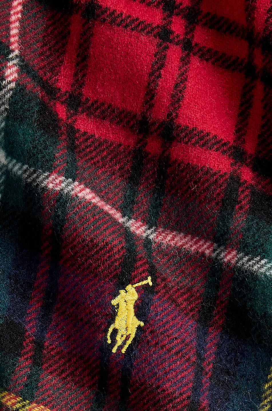 POLO RALPH LAUREN Tartan fringed wool scarf Men RED 2