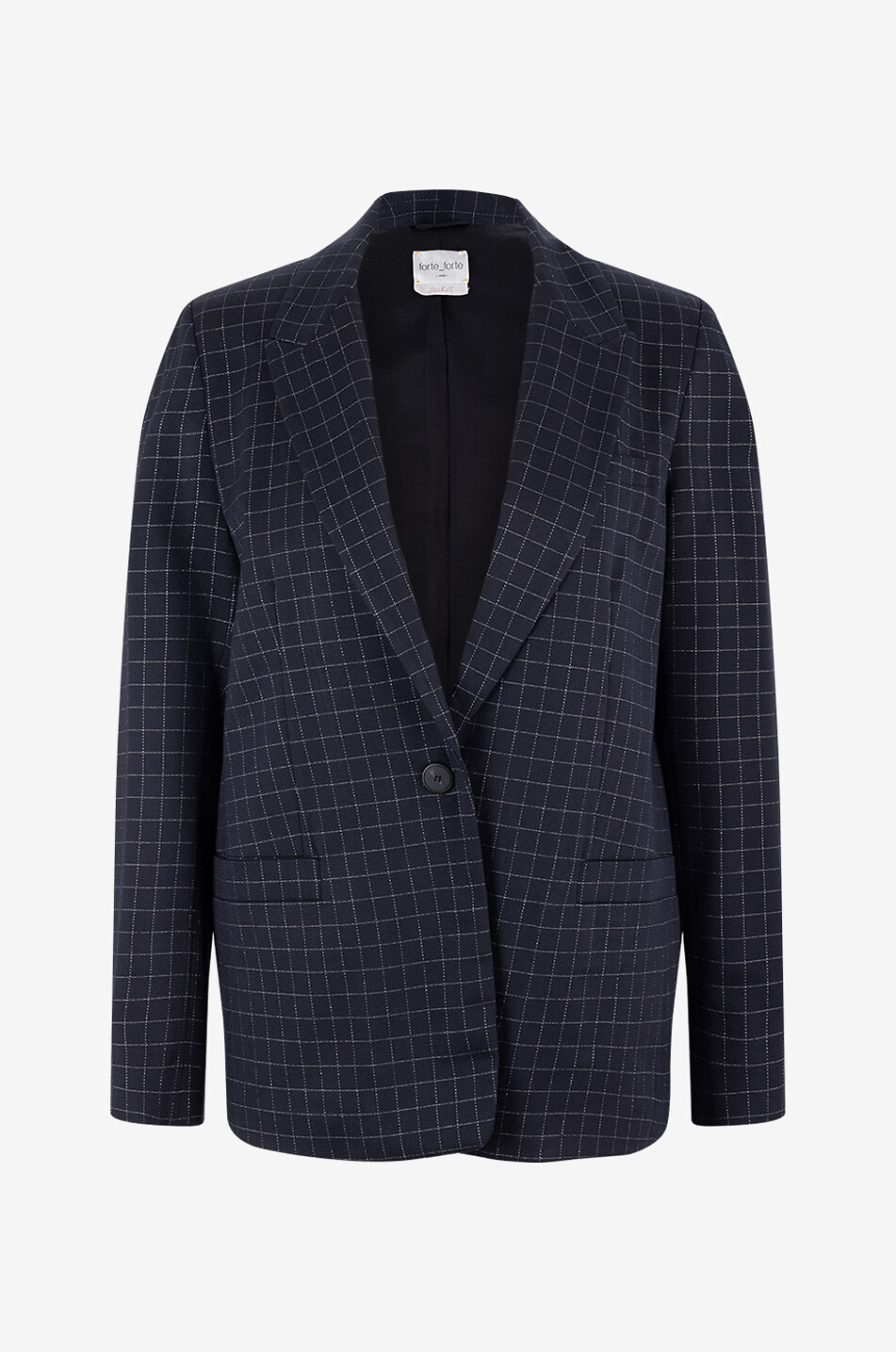 Einreihiger Batavia-Blazer mit silbrigen Karos