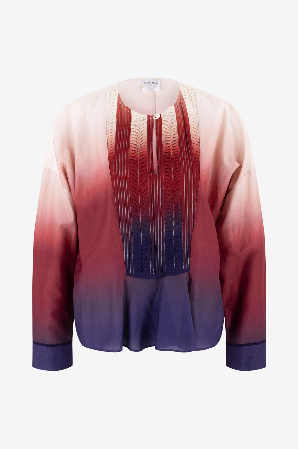 Chemise en voile dégradé à plastron Origami