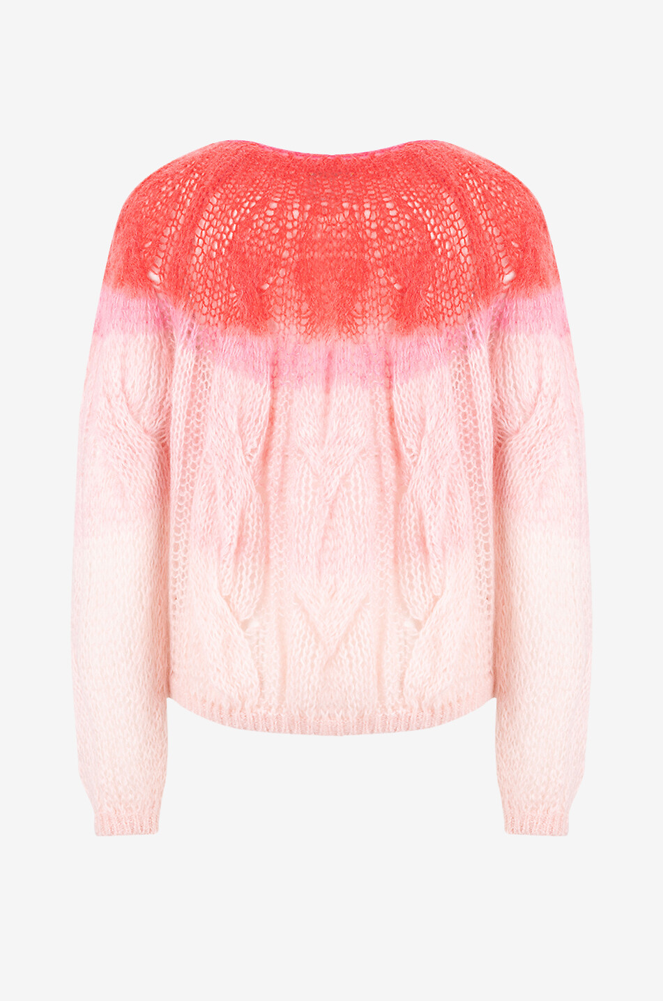 FORTE FORTE Pull ajouré torsadé en mohair effet tie-and-dye Femme ROSE 2