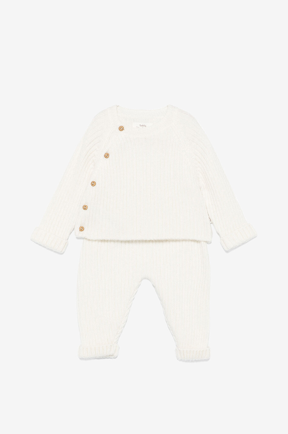 TEDDY & MINOU Baby-Rippstrick-Jogginganzug aus Baumwolle Baby WEISS 1