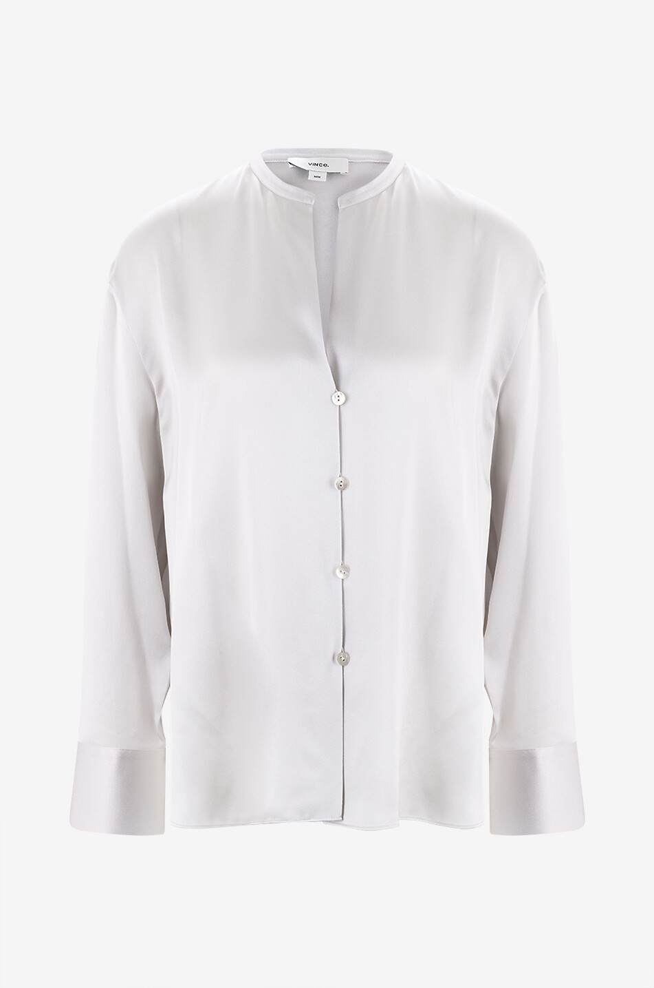 Band Collar silk blouse