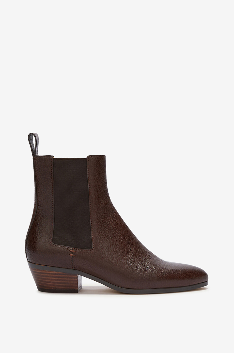 Bottines à talon en cuir grainé Ella 35