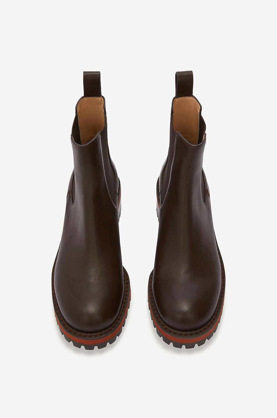 Leder-Chelseastiefeletten mit Profilsohlen Faye 40