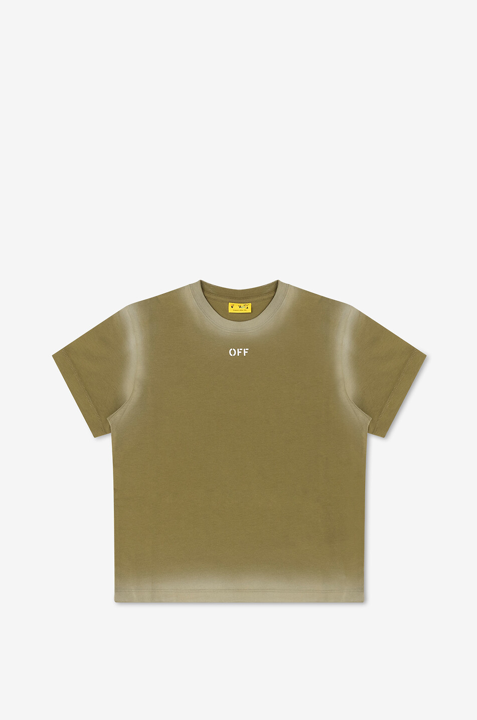 OFF WHITE Off Stamp faded boys' short-sleeved T-shirt Boy KHAKI 1