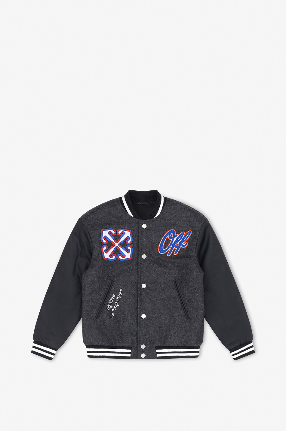 Jungen-Collegejacke aus Flanell und Nylon OW Patch Varsity