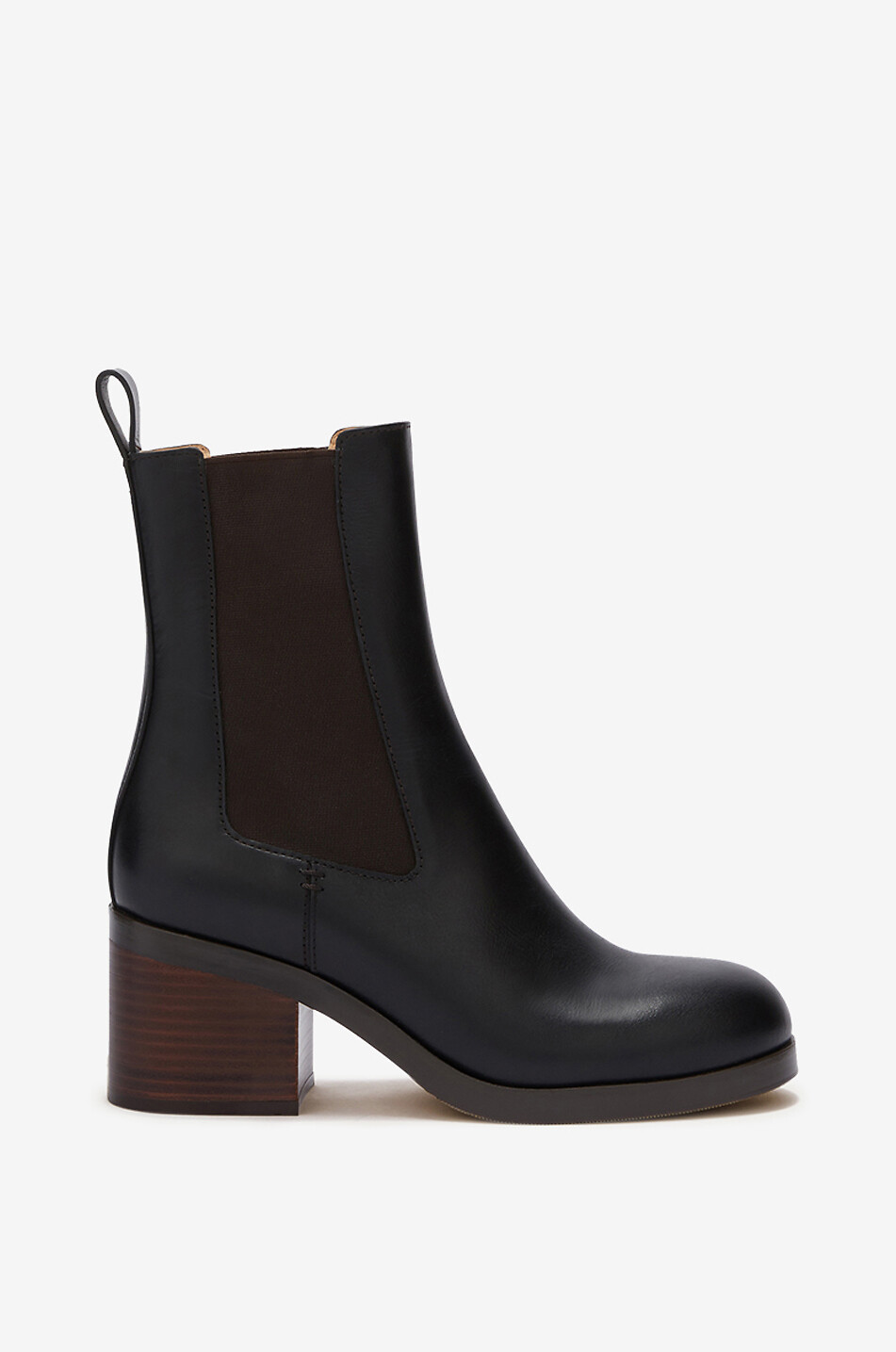 Glattleder-Chelsea-Stiefeletten mit Absatz Grace 60