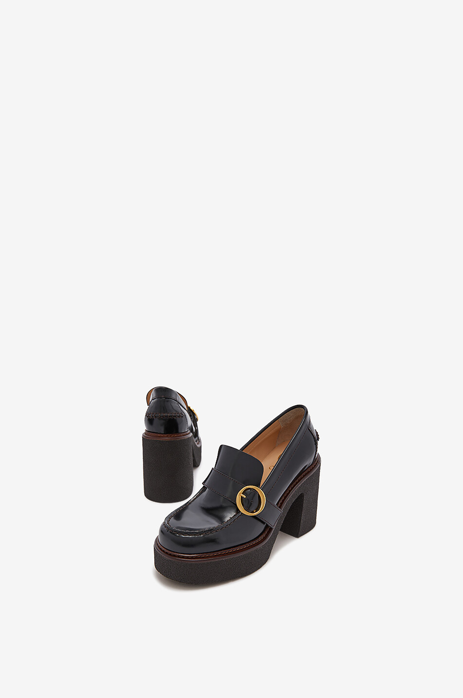 Mocassins à plateau en cuir verni Gabriella 75