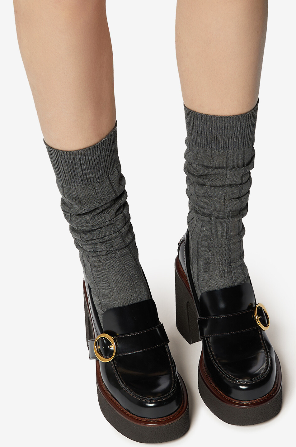Mocassins à plateau en cuir verni Gabriella 75