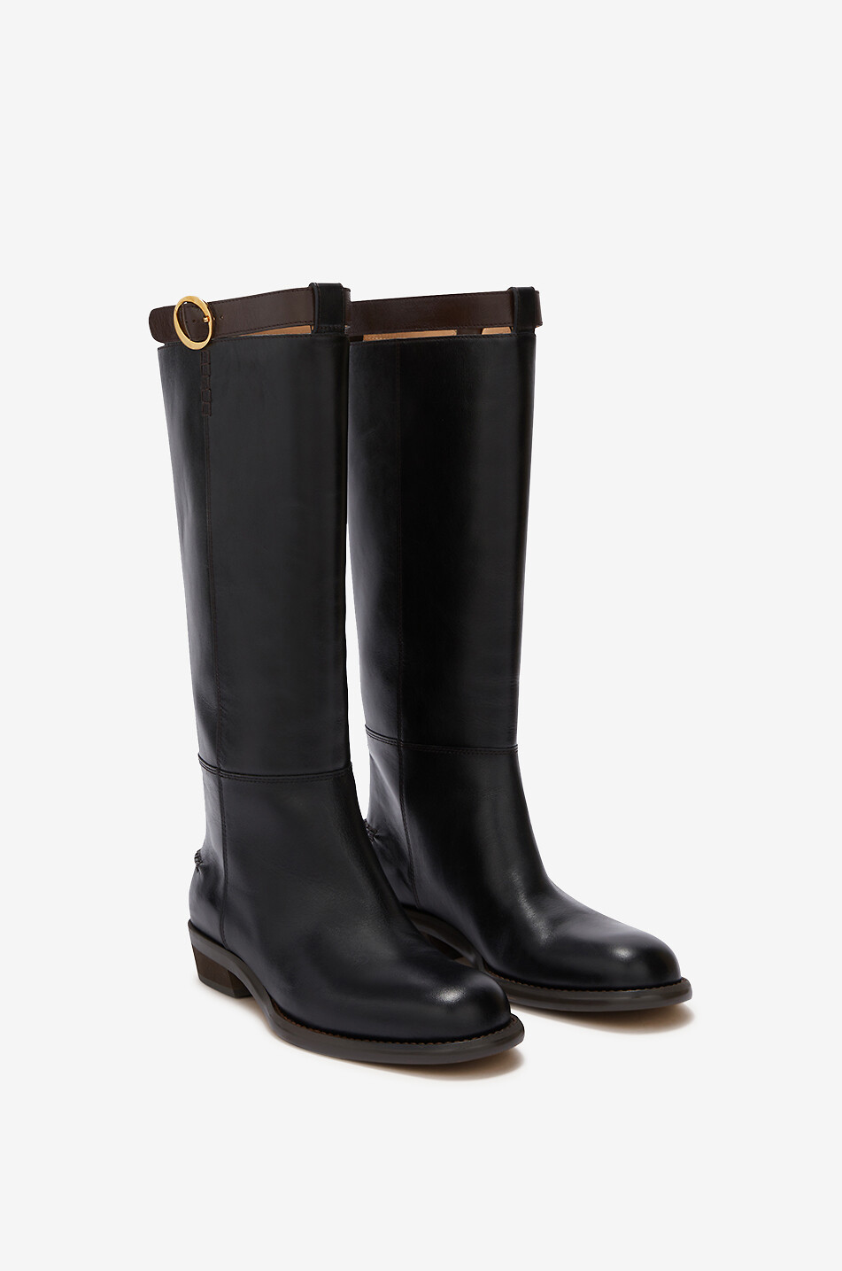 Bottes plates en cuir lisse Emilie 25