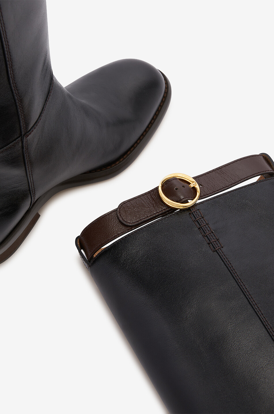 Bottes plates en cuir lisse Emilie 25