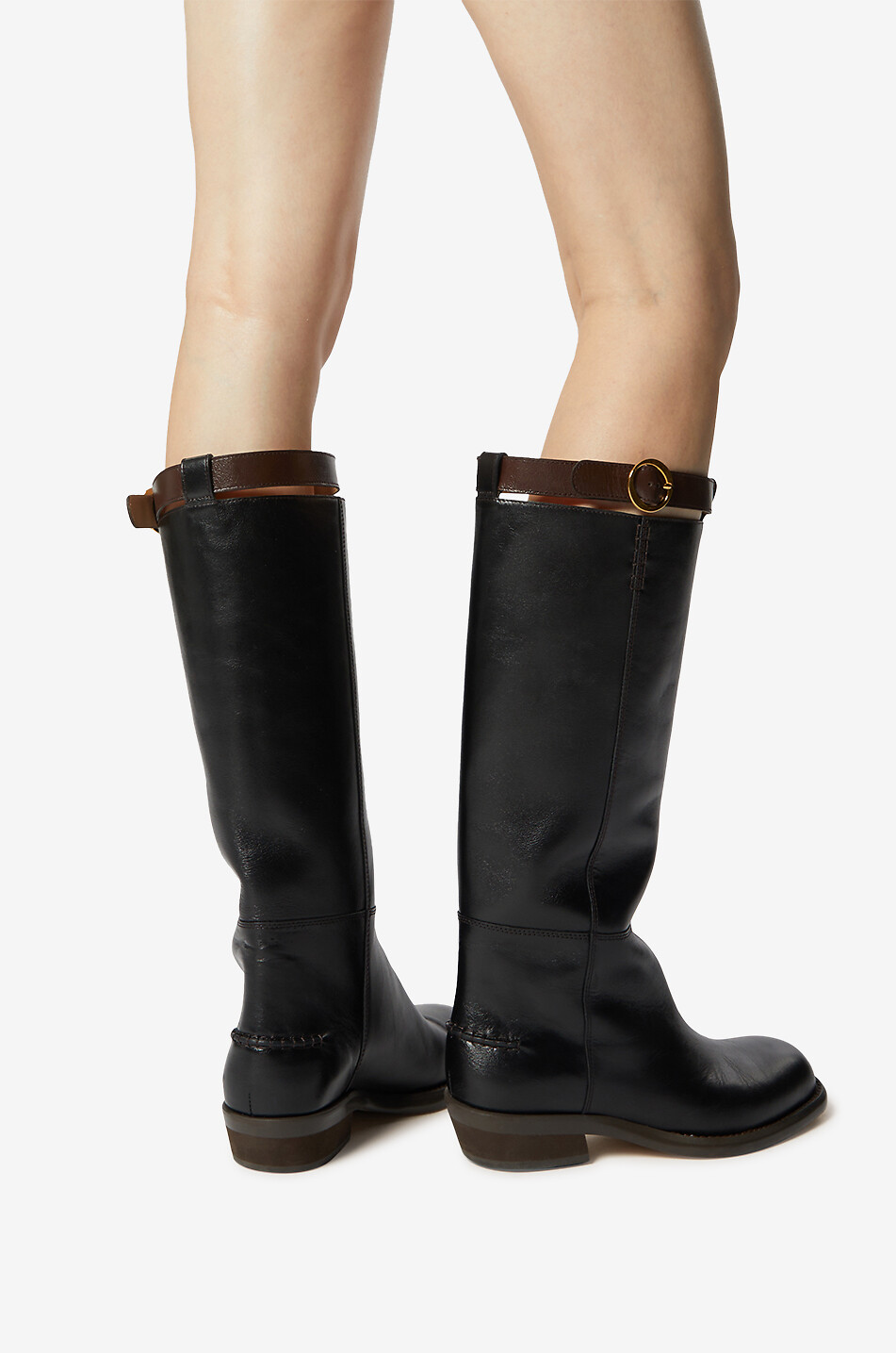 Bottes plates en cuir lisse Emilie 25