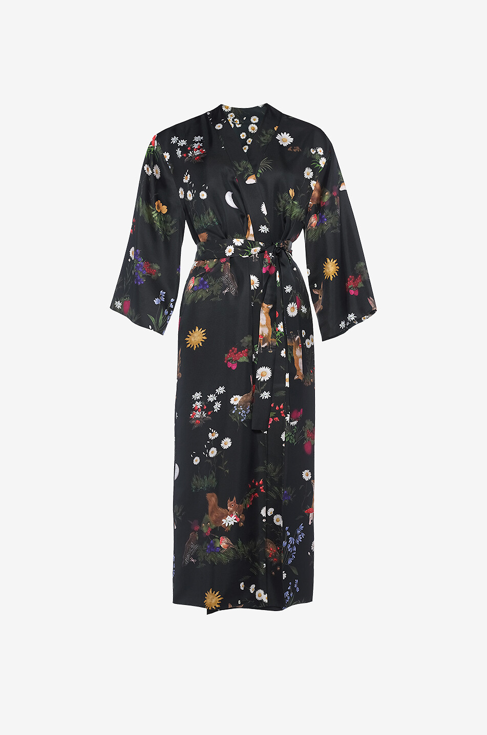 Kimono en sergé de soie imprimé Passionnement