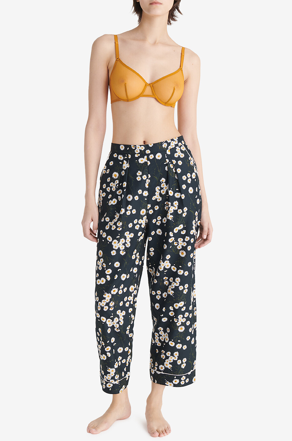 ERES Bas de pyjama en sergé de coton et soie Beaucoup Femme MULTICOLORE1 2