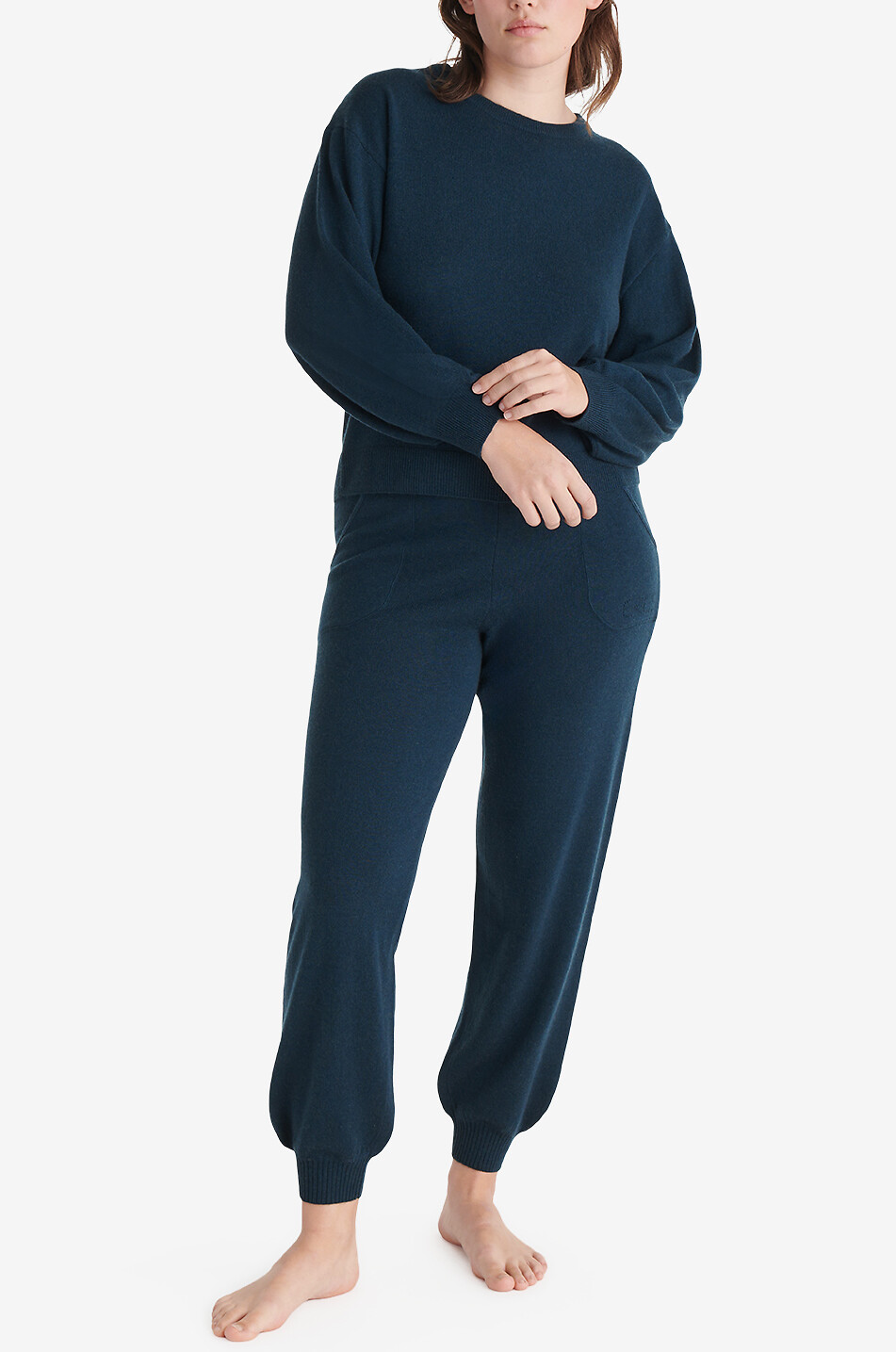 ERES Pull boxy en laine et cachemire à col rond Famous Femme BLEU 3