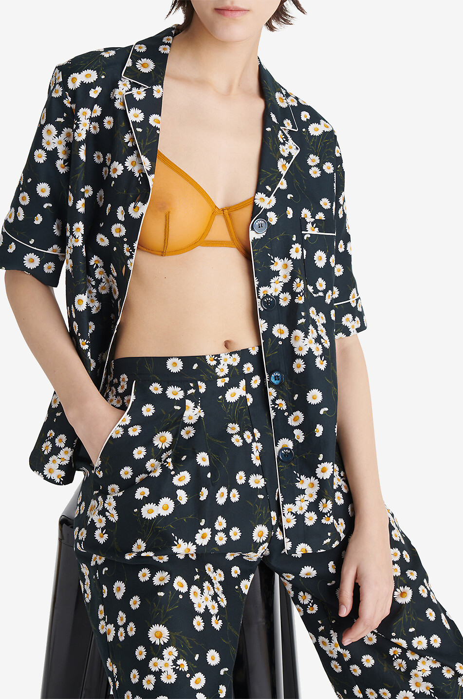 ERES Kurzarm-Pyjamahemd mit Gürtel Je T'aime Damen BUNT1 3