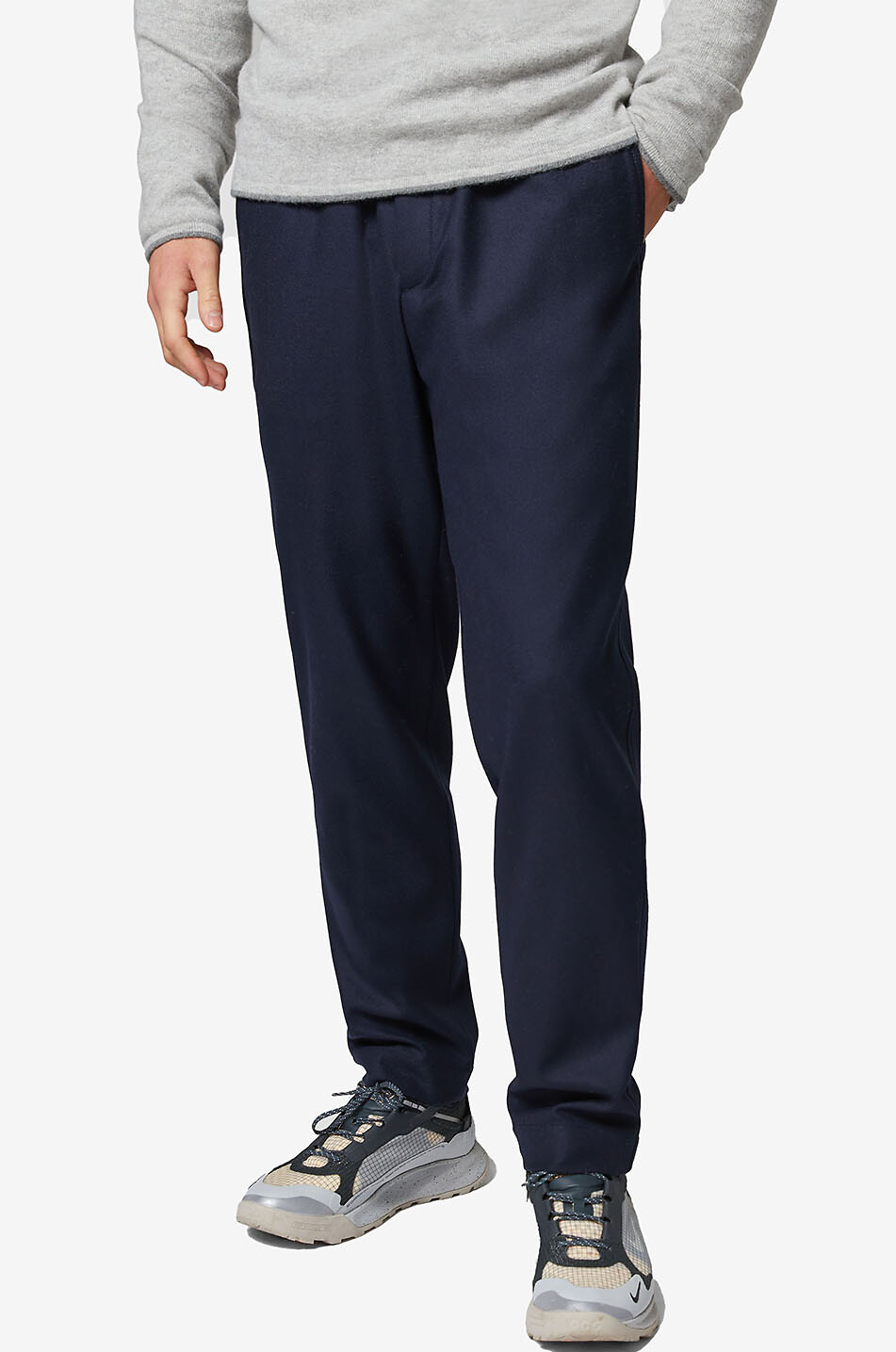 SEASE Mindset jogger fit straight-leg flannel trousers Men DARK BLUE 3