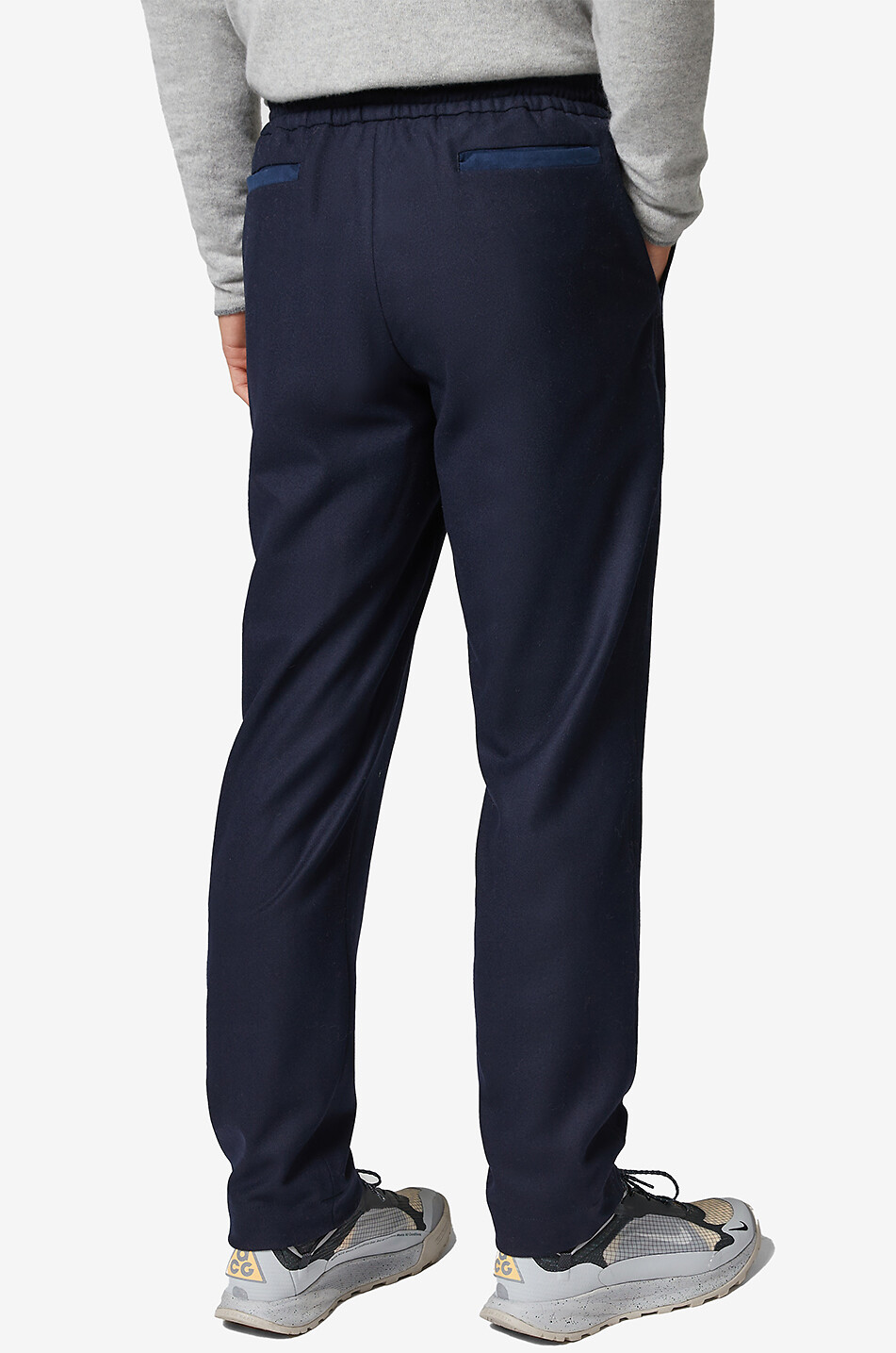 SEASE Mindset jogger fit straight-leg flannel trousers Men DARK BLUE 4