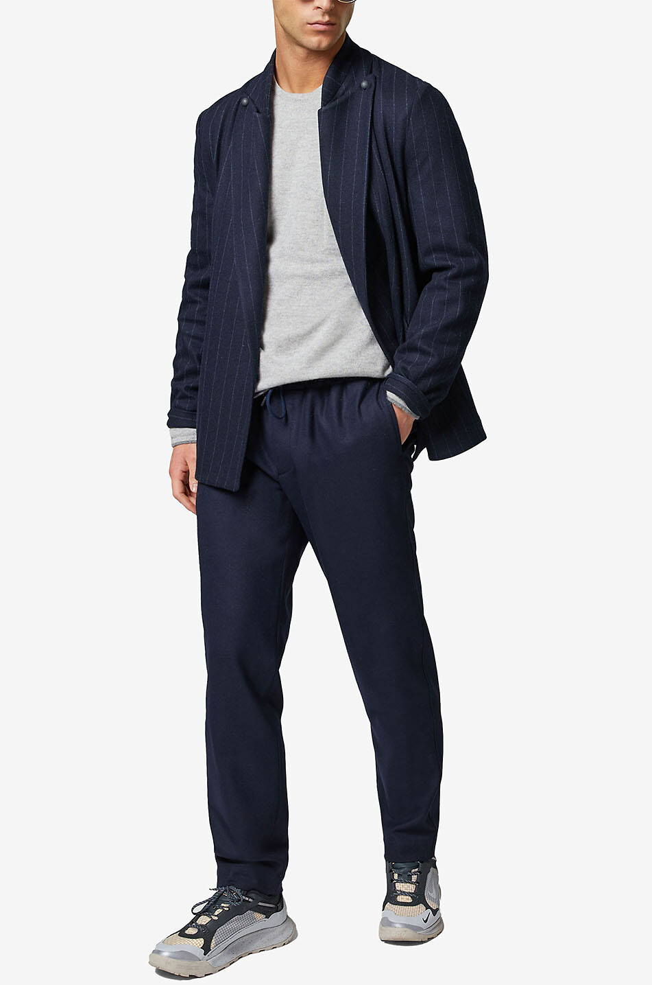 SEASE Mindset jogger fit straight-leg flannel trousers Men DARK BLUE 5