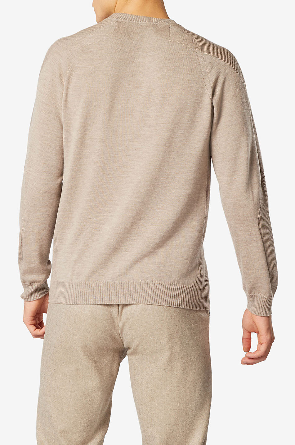 SEASE Pullover mit Rundhalsausschnitt und Raglanärmeln aus Wolle Herren BEIGE 4