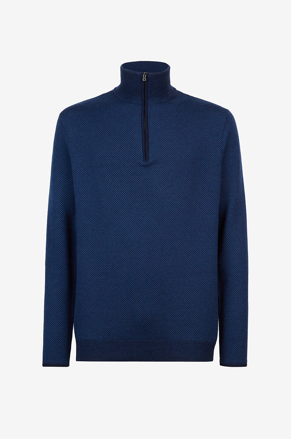 Cashmere and silk half-zip stand-up collar jumper