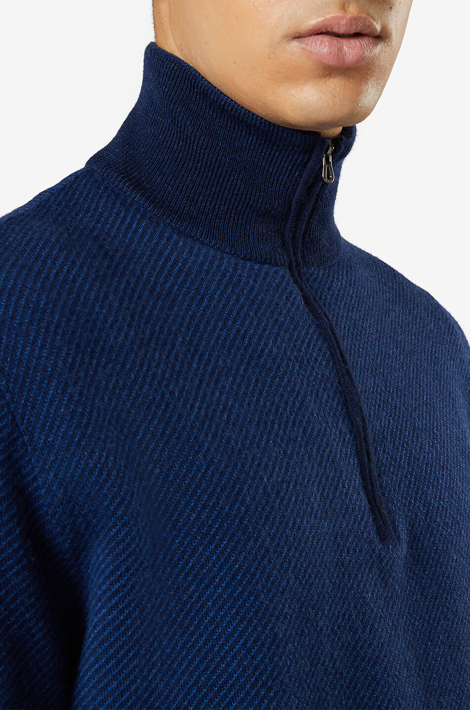 Cashmere and silk half-zip stand-up collar jumper