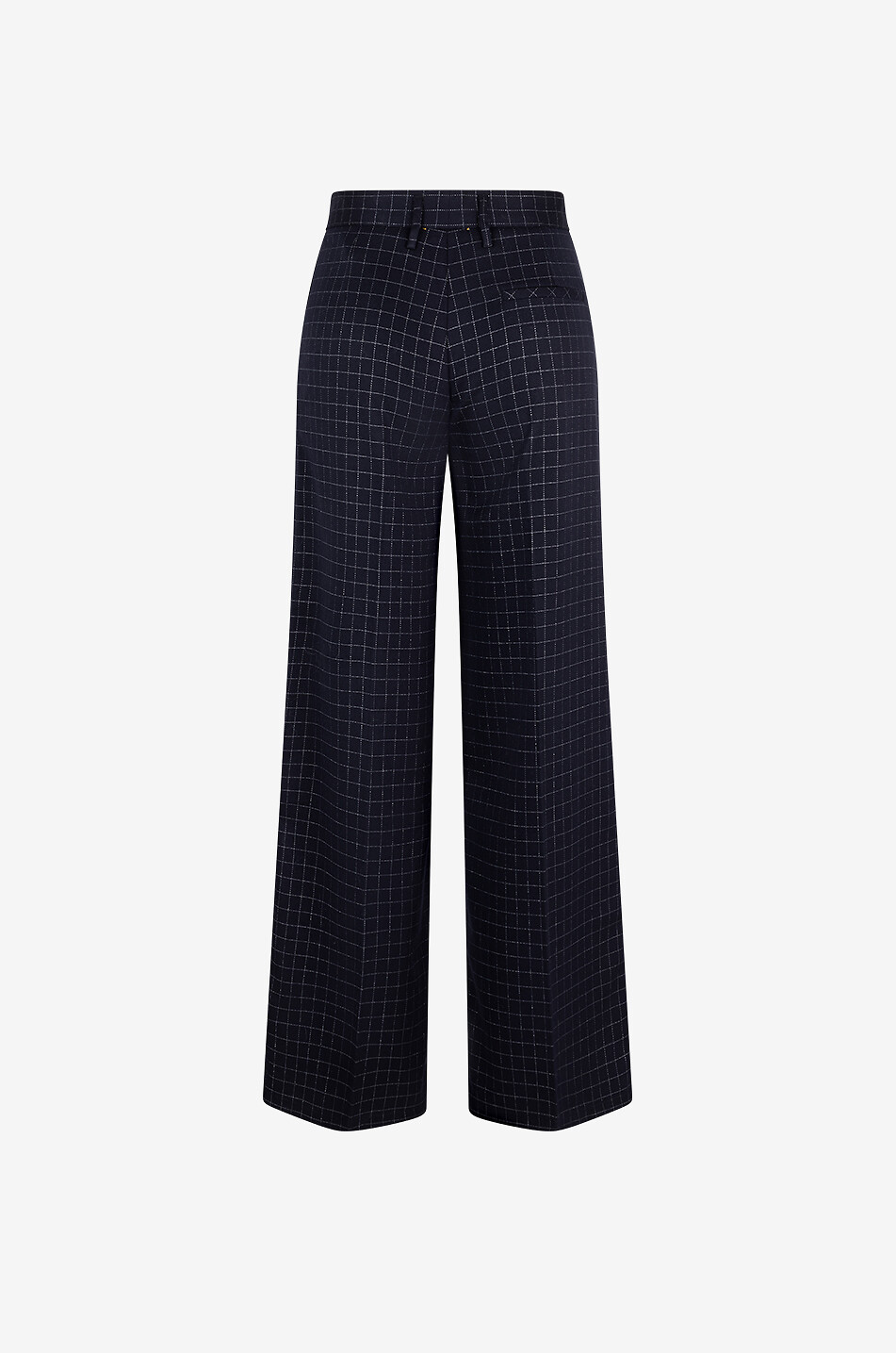 FORTE FORTE Sartorial wide-leg trousers in batavia with silvery checks Women BLACK 2