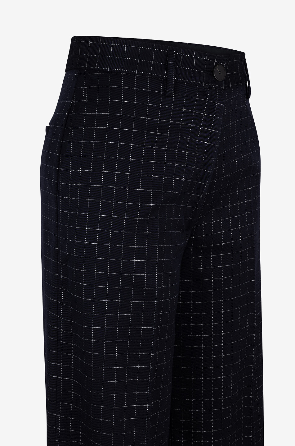 FORTE FORTE Sartorial wide-leg trousers in batavia with silvery checks Women BLACK 3