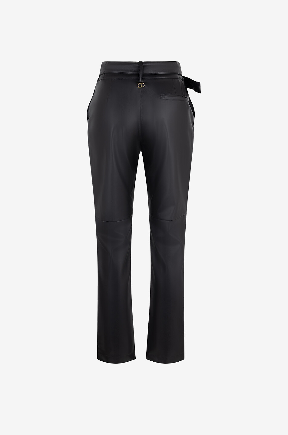 Slim-Fit-Hose aus Kunstleder mit hoher Taille