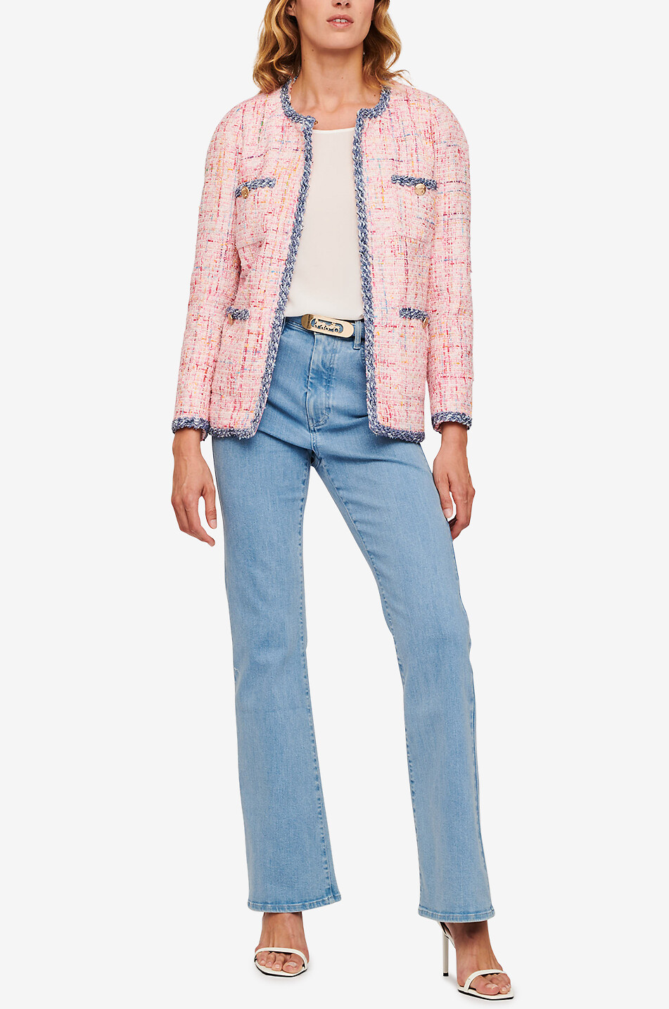 WEILL Veste en tweed à galon effet jean Cindya Femme ROSE CLAIR 5