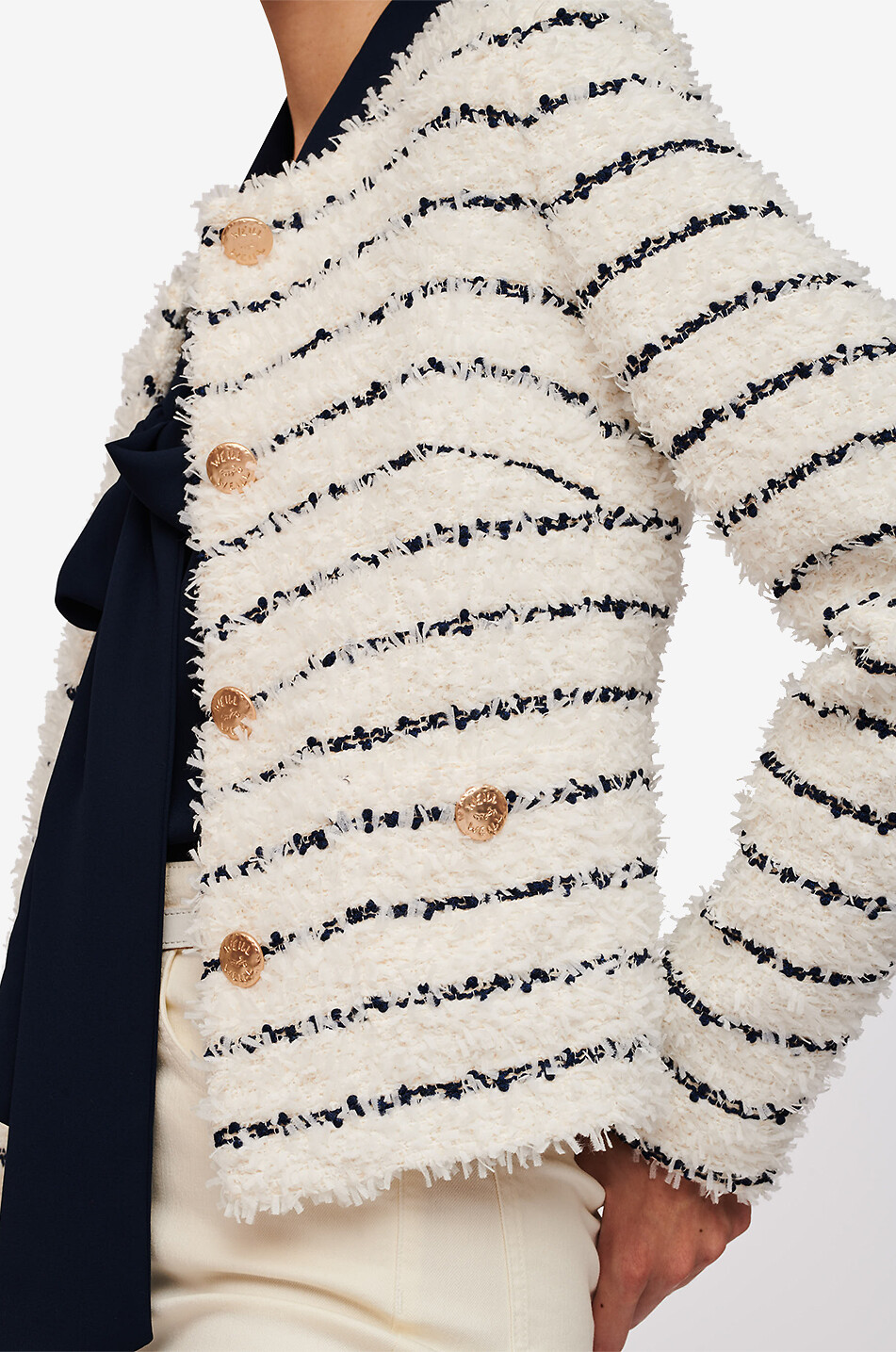WEILL Chayne Marinière bouclé tweed jacket Women EGGSHELL 6