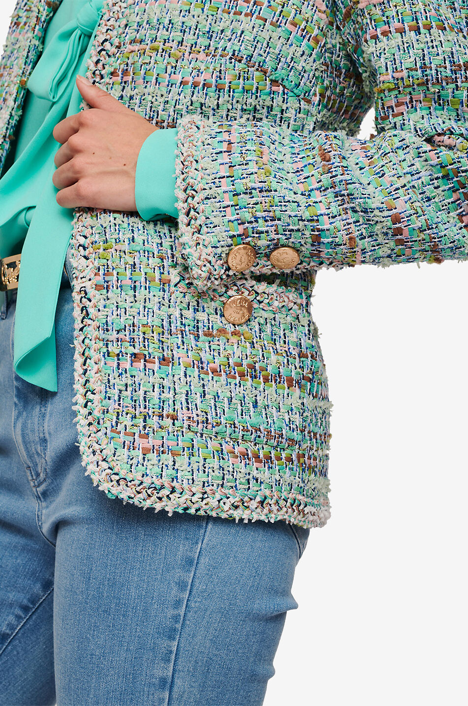 WEILL Tweedjacke Chanis Multico Pastel Damen HELLBLAU 8