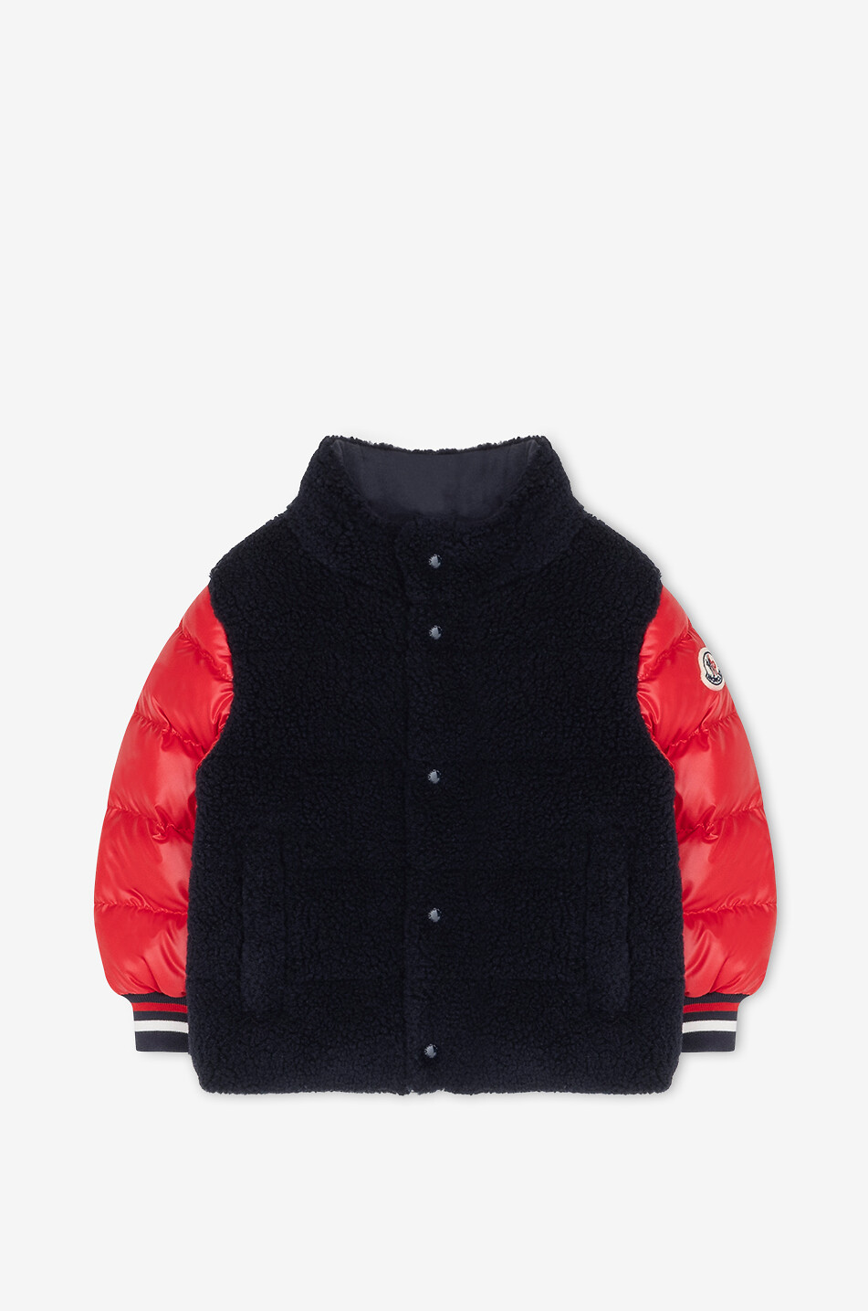 Baby-College-Daunenjacke aus Plüsch und Nylon Tyler