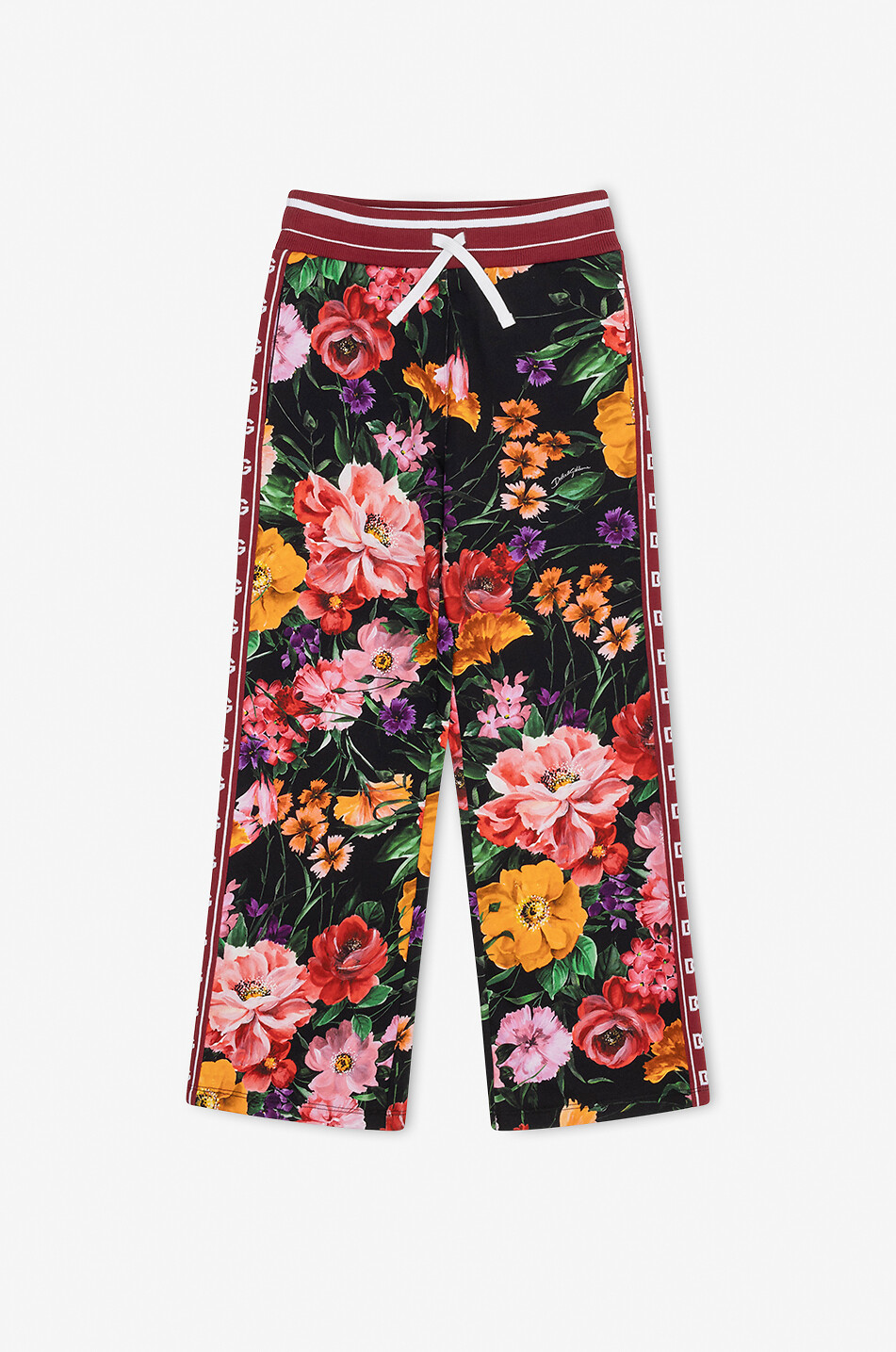 Mädchen-Sweat-Hose mit weitem Bein Winter Flower