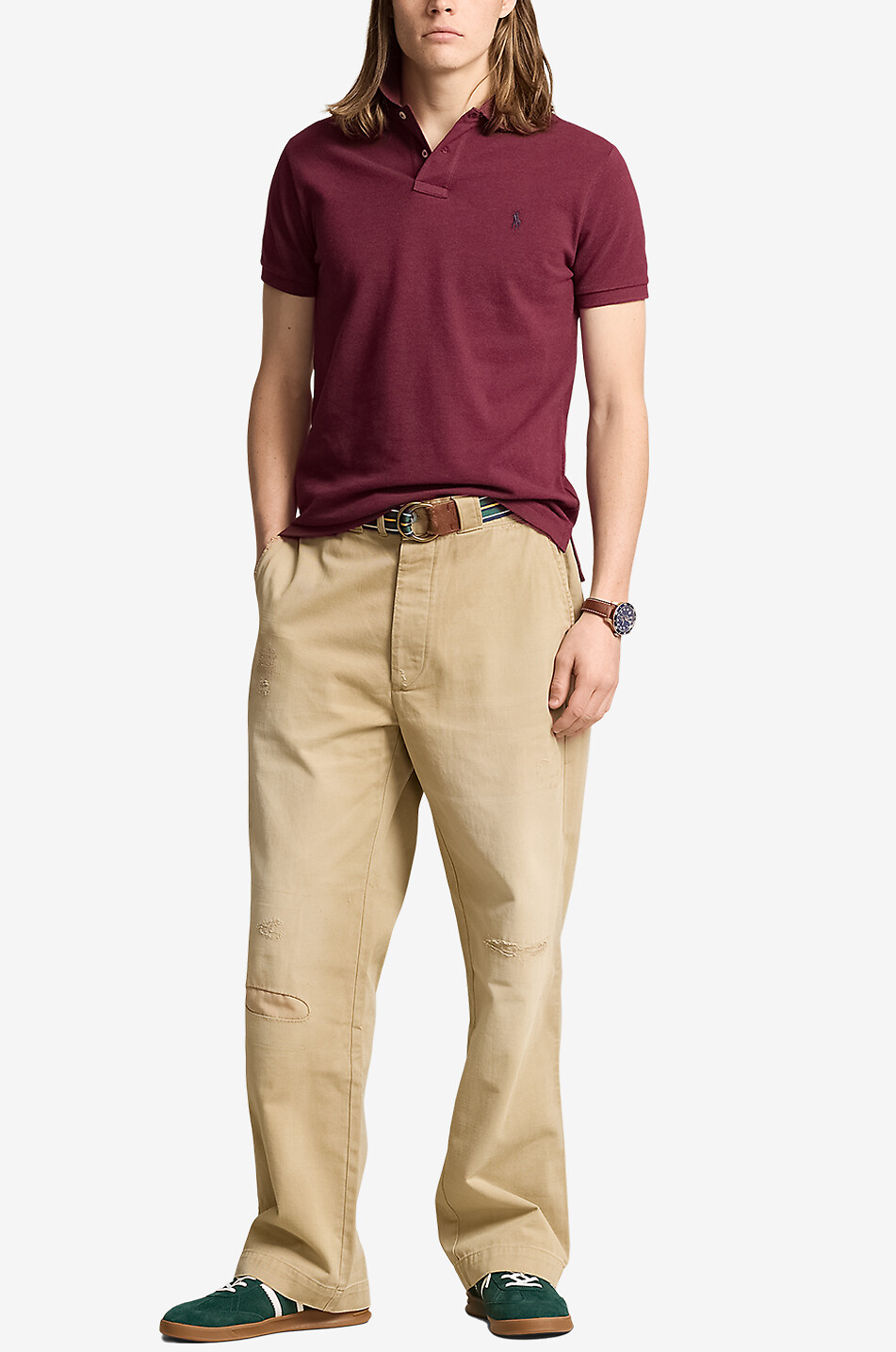 POLO RALPH LAUREN Polo en coton piqué brodé Pony Custom Slim Fit Homme ROUGE FONCÉ 4