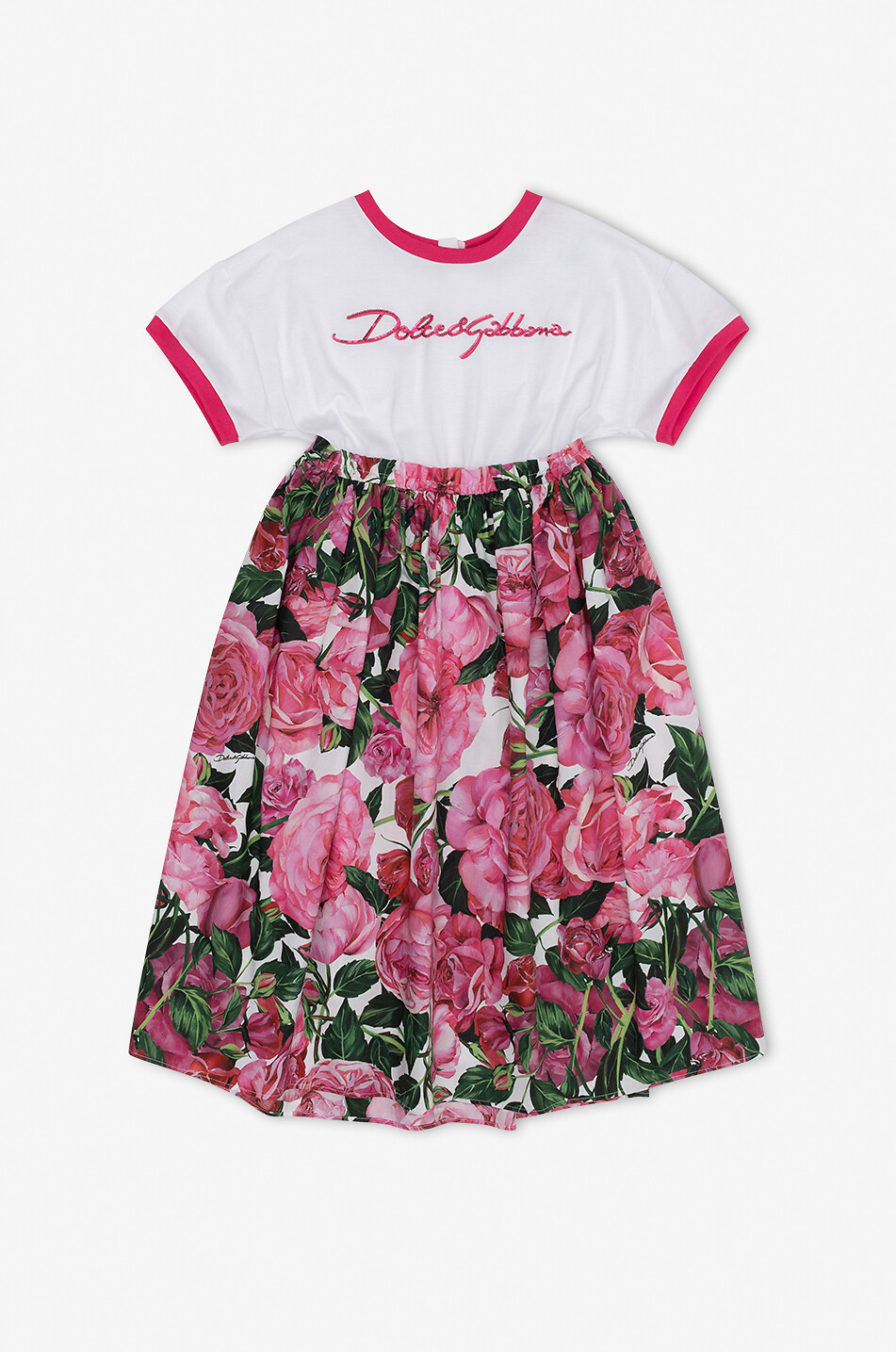 Robe bi-matière fille Winter Flower