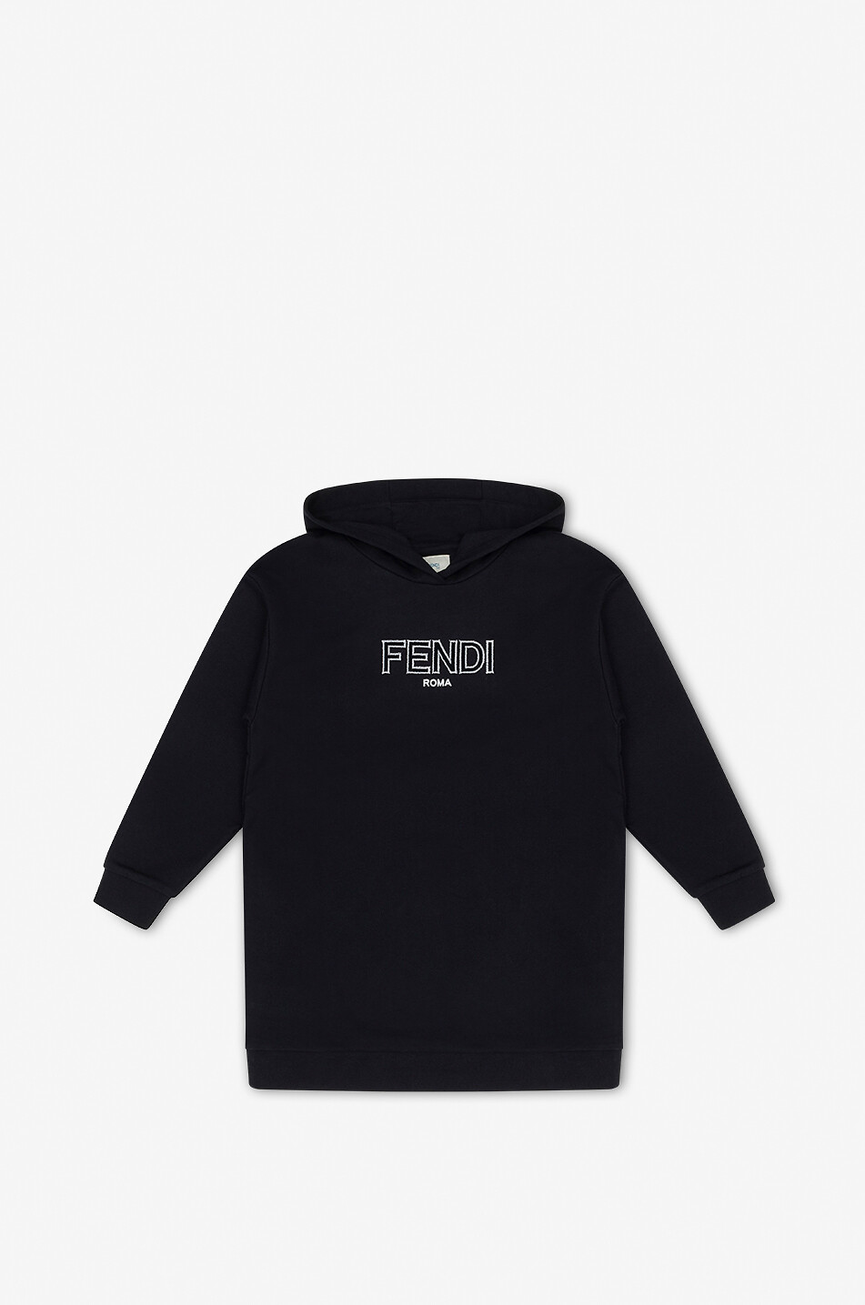 Robe sweat à capuche fille à logo velours