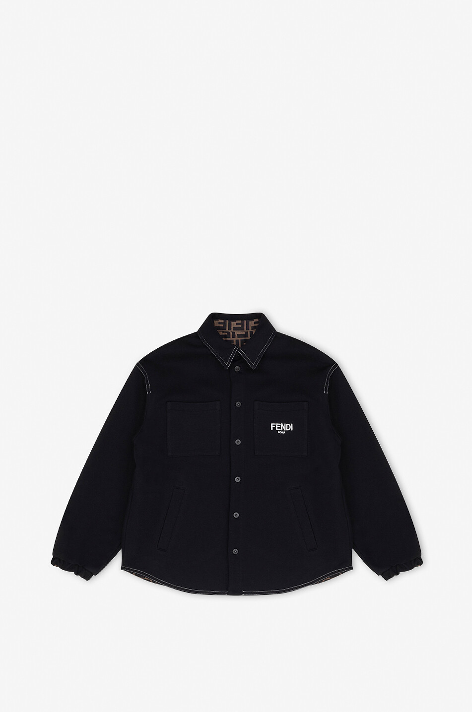 FF nylon and fleece boys' reversible shirt jacket